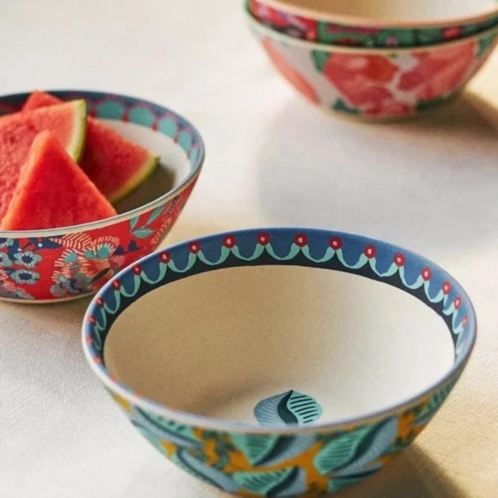 Anthropologie Alexandra Farmer The Flock Melamine Bowls, Set of 4, Sold Out